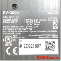 Japan (A)Unused,KV-3000 シリアル内蔵 CPUユニット Ver.2.0,CPU Module,KEYENCE