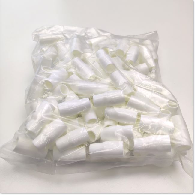 V-22 White fishtail cover, specs 1 bag = 100 pcs., Bandex – Thai.FAkiki.com