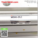 (C)Used, MKB40-20LZ Rotary Clamp Cylinder ,กระบอกลมจับยึดชิ้นงานแบบหมุน สเปค Bore 40 mm, Stroke 20 mm, Port 1/8", Pressure 0.1–1.0 MPa ,SMC