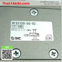 (C)Used, VFS3120-5G-03 5 port solenoid valve Ported ,โซลินอยด์วาล์ว 5 พอร์ต ชนิดท่อตรง สเปค DC24V  Rc3/8 ,SMC