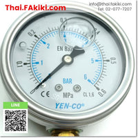 (C)Used, PGF63A6B-1/4PT-Y Pressure Gauge, pressure gauge specs 1/4PT 0.6MPa, YENCO 